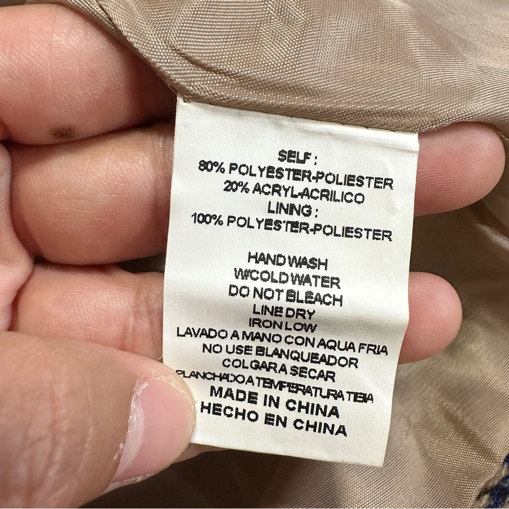 &merci Women’s Sloan Houndstooth Blazer Puff Sleeve Classic in Brown Size L - Picture 13 of 16